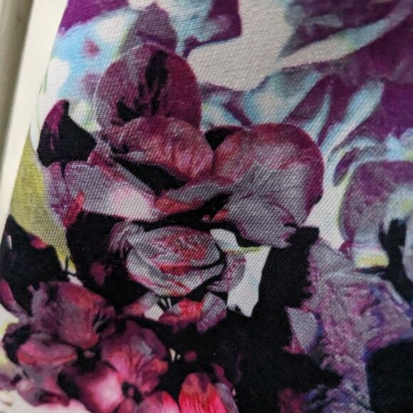 TAHARI ASL Women's sz 8P Sleeveless Pink Black Purple Floral Sheath Career Dress - Picture 2 of 13